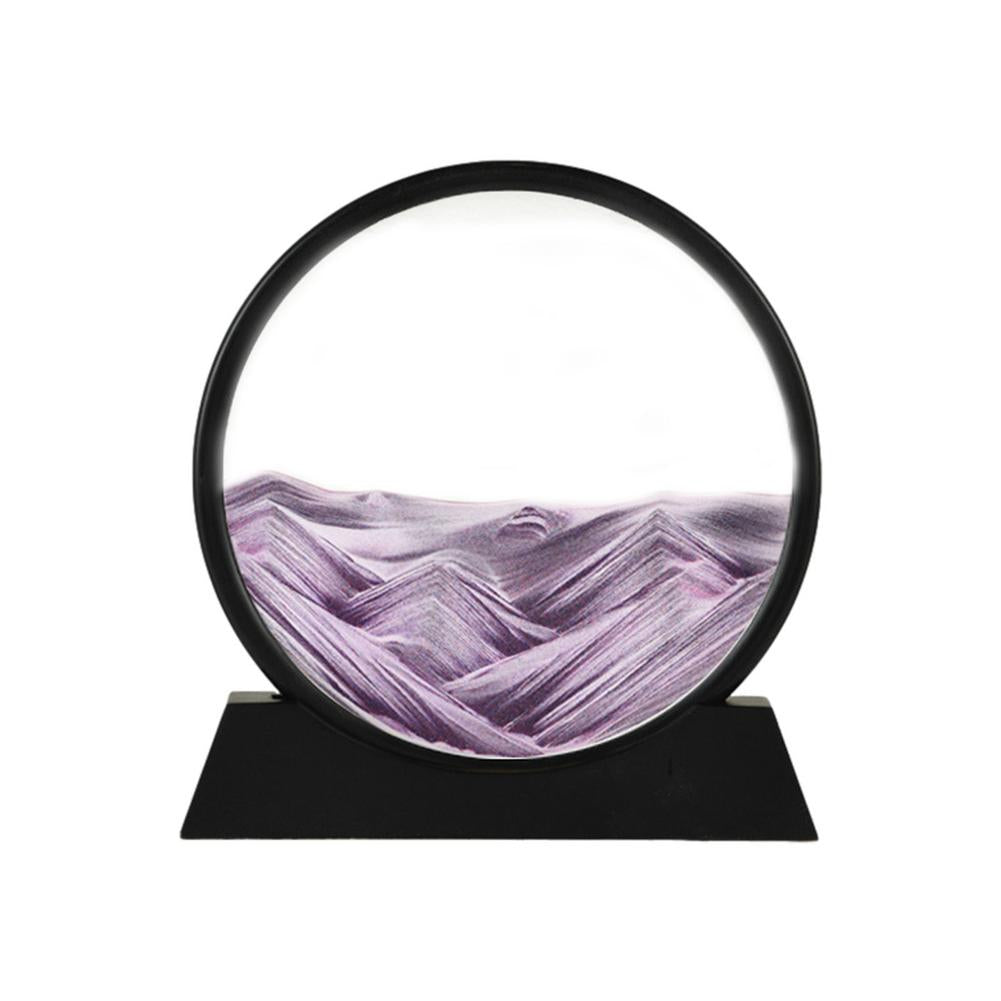 3D Mountain Sandscape Art Picture Round Moving Hourglass Motion Display Flowing Sand Painting Home Decor