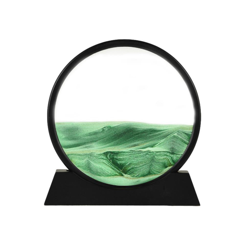 3D Mountain Sandscape Art Picture Round Moving Hourglass Motion Display Flowing Sand Painting Home Decor